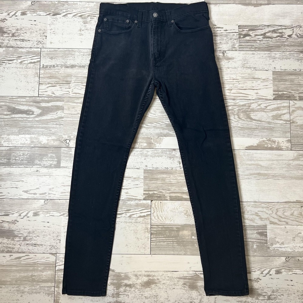 Levis Jeans Mens 34x34‎ Black Skinny Slim Fit Dark Wash Denim Stretch Pants